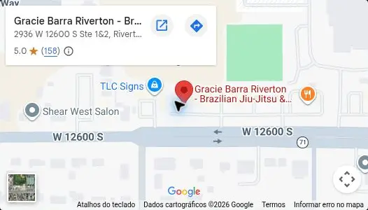 Map showing Gracie Barra Riverton at 2936 W 12600 S, Riverton, Utah