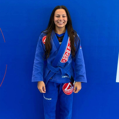 Coach Kaitlyn Ceballos, blue belt assistant coach at Gracie Barra Riverton