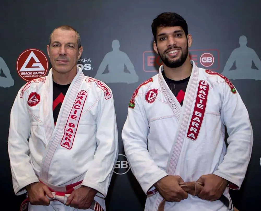 Prof. Seidler Rodrigo Ziser with Grand Master Carlos Gracie Jr., founder of Gracie Barra