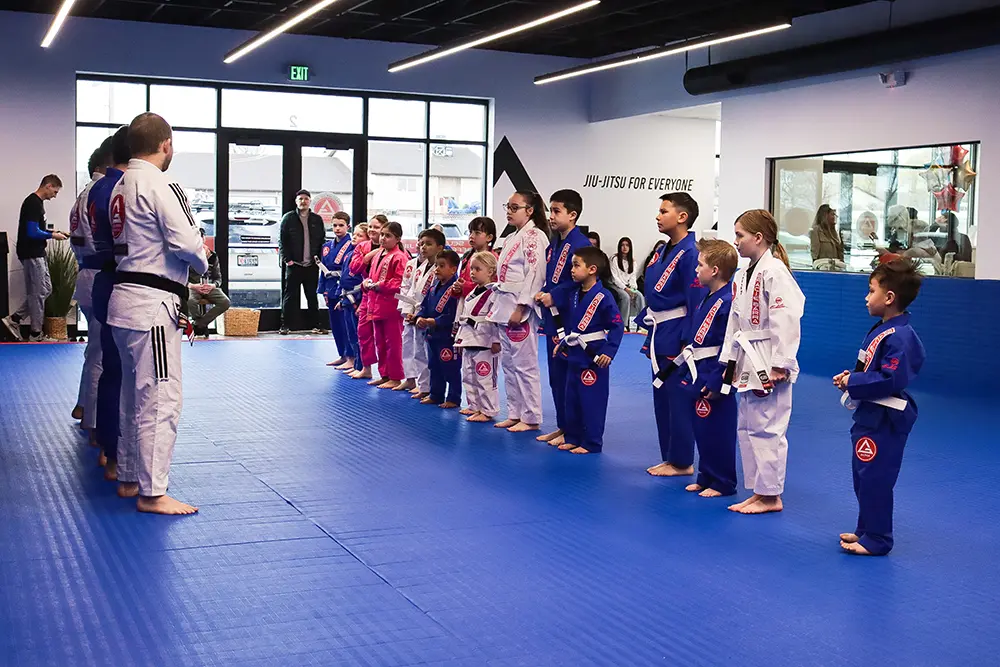 Young students on the mats at Gracie Barra Riverton