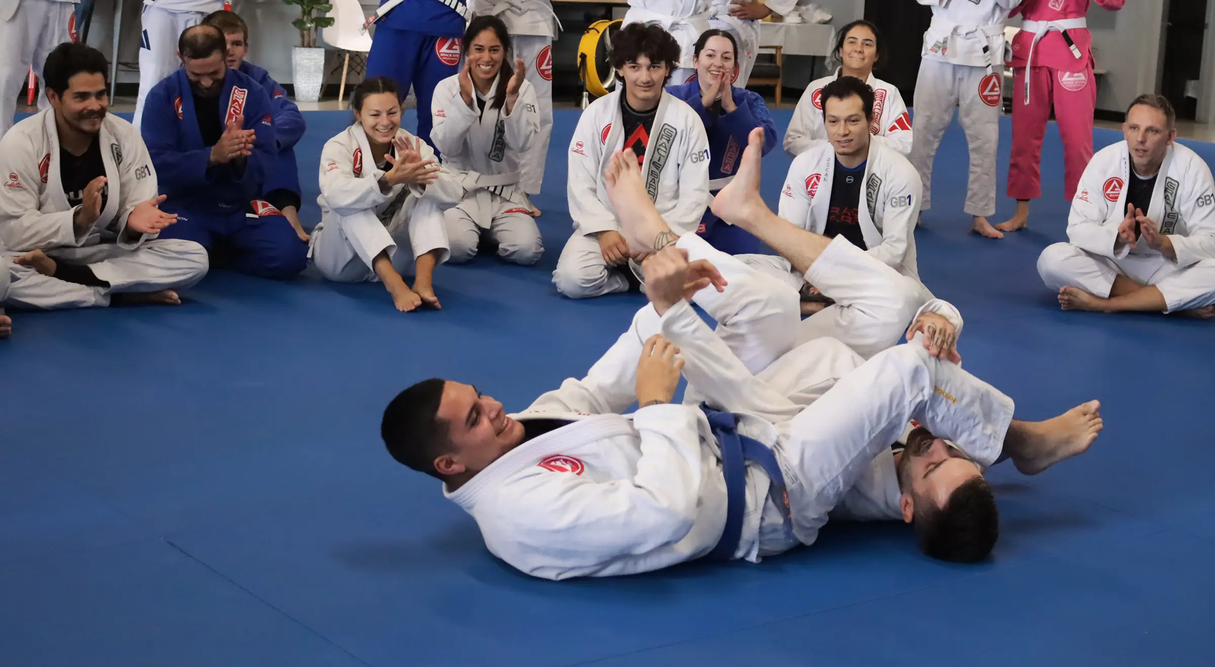 Adults class in session at Gracie Barra Riverton