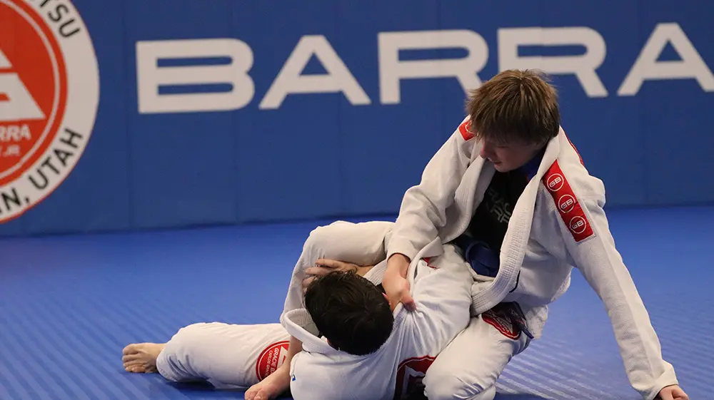 Teens training Brazilian Jiu-Jitsu at Gracie Barra Riverton in Riverton, Utah
